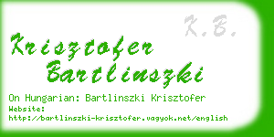 krisztofer bartlinszki business card